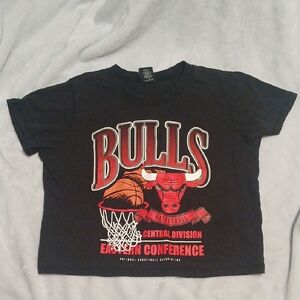 NBA Bulls Black and Red Graphic Tee